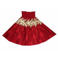 Red Ladies Hawaiian Tropical Print Hula Skirt